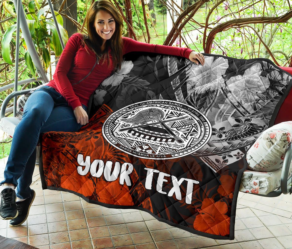 American Samoa Personalised Premium Quilt - Vintage Polynesian Style
