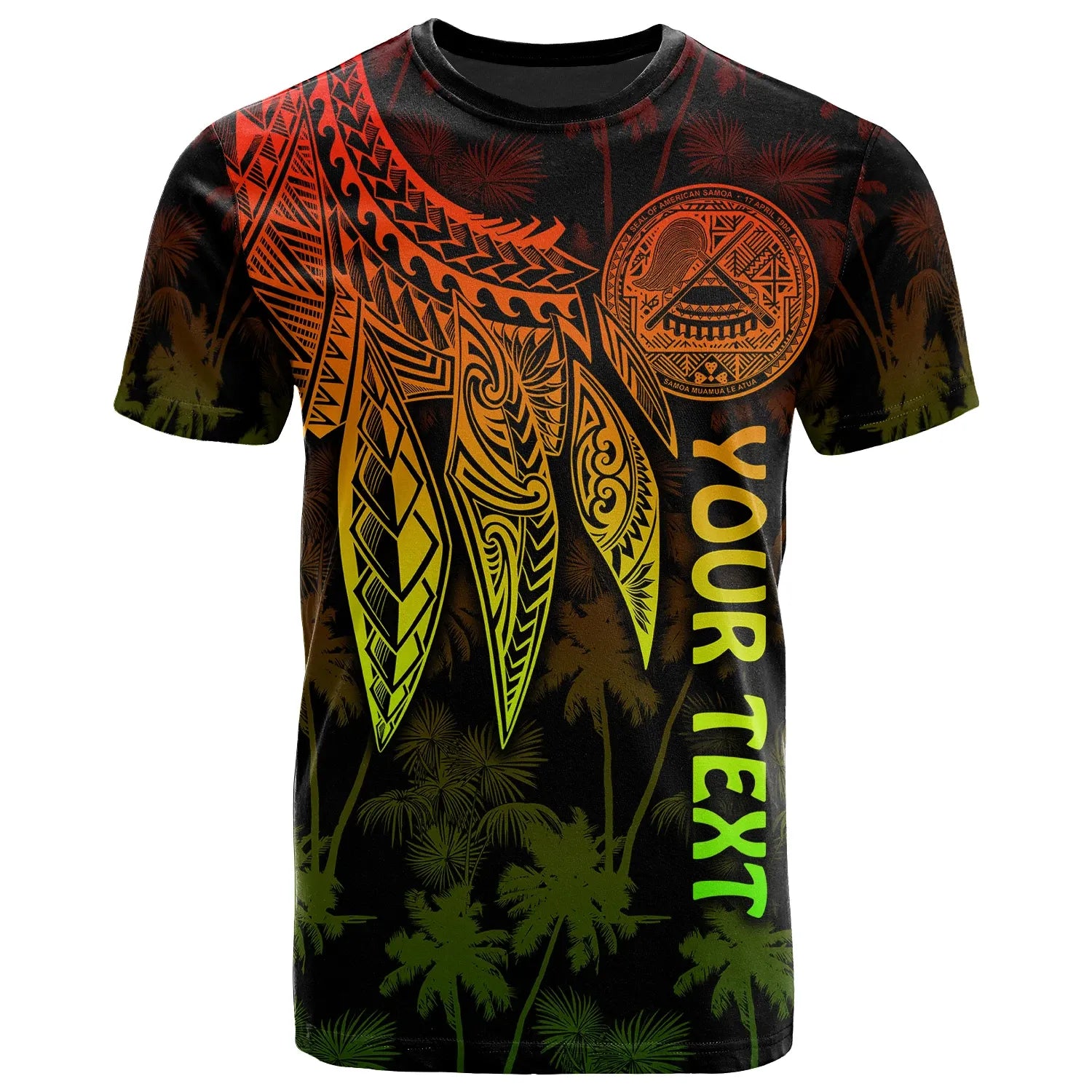 American Samoa Personalised T-shirt - Polynesian Wings (Reggae)
