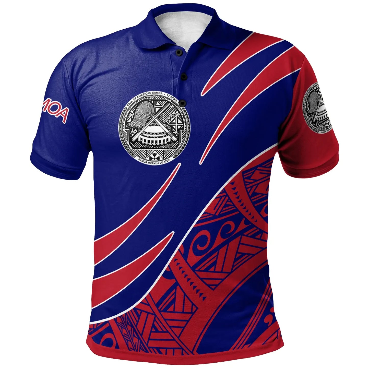 American Samoa Polo Shirt - Symmetrical Lines