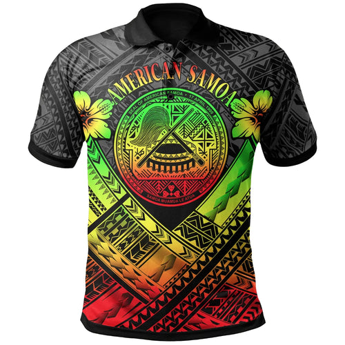 American Samoa Polo Shirts - AS Reggae Seal Polynesian Patterns