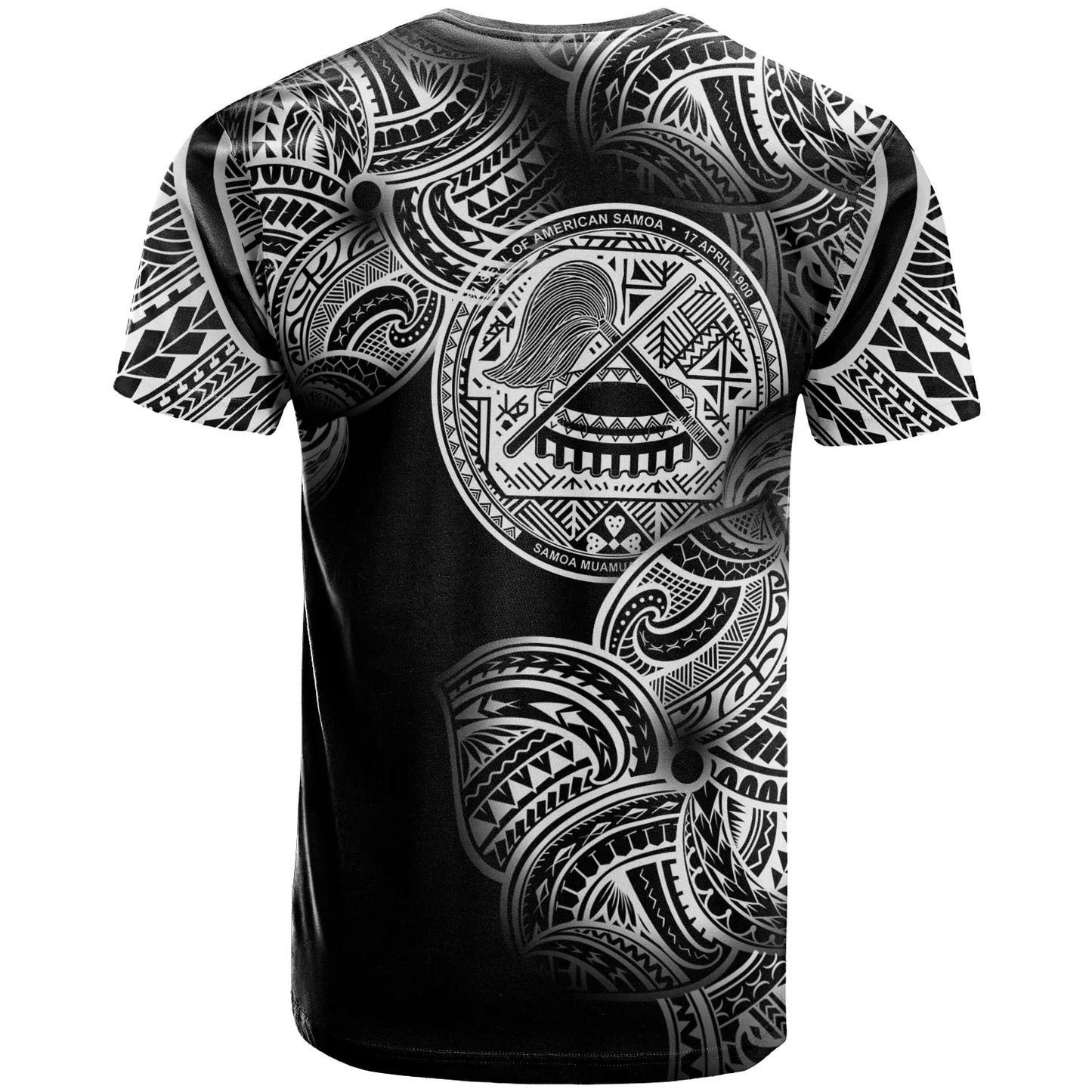 American Samoa Polynesia Custom Personalised T-Shirt - American Samoa Tribal Flower White