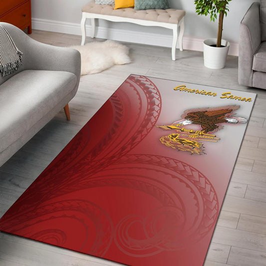 American Samoa Polynesian Area Rug - Bald Eagle (Red)
