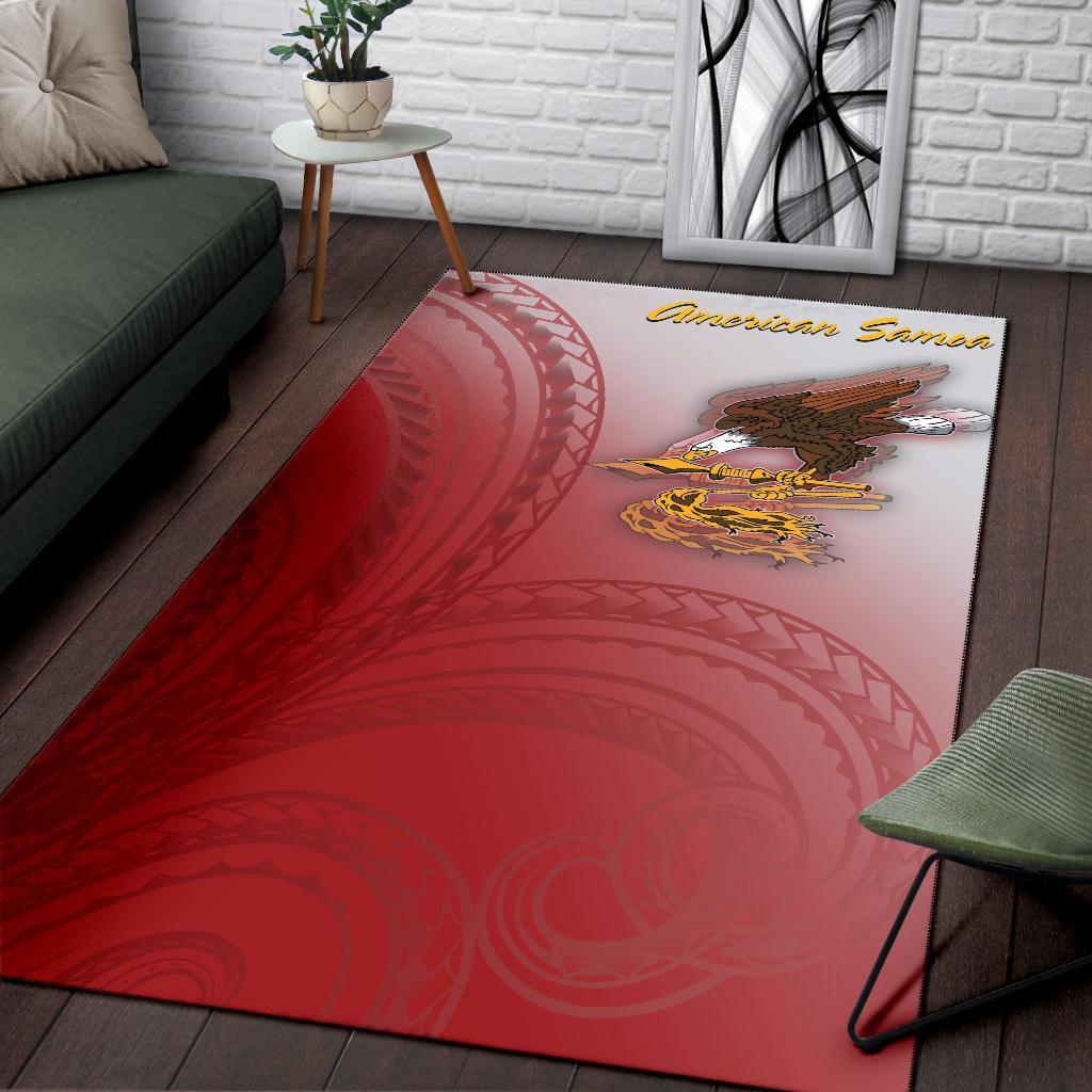 American Samoa Polynesian Area Rug - Bald Eagle (Red)