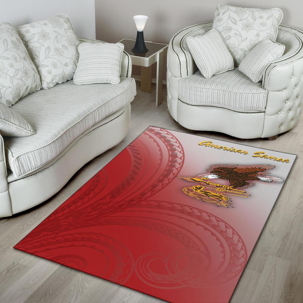 American Samoa Polynesian Area Rug - Bald Eagle (Red)