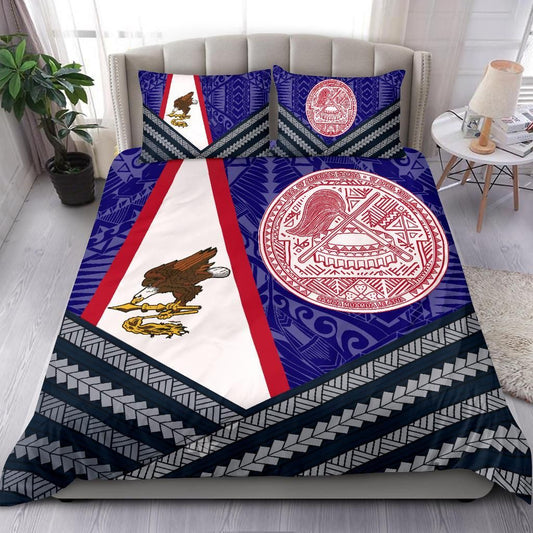 American Samoa Polynesian Bedding Set - American Samoa Flag And Seal
