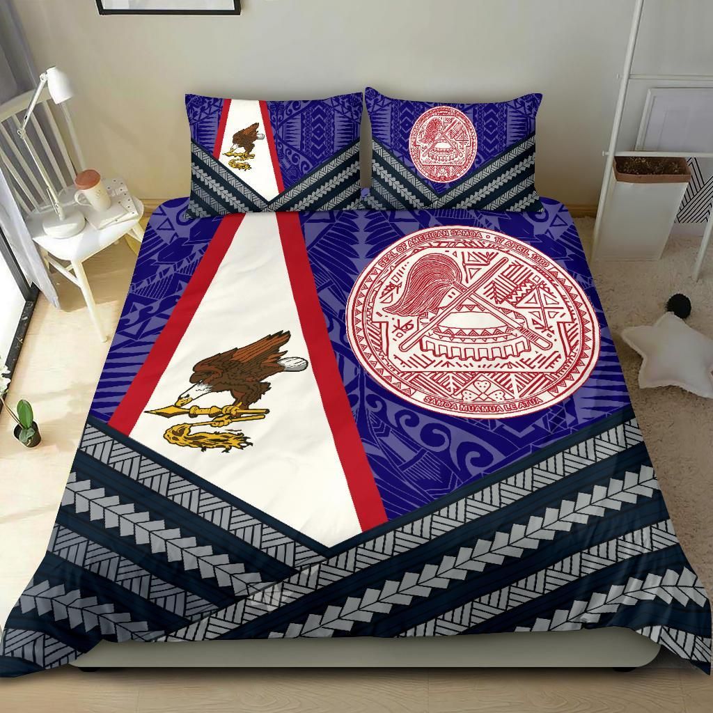American Samoa Polynesian Bedding Set - American Samoa Flag And Seal