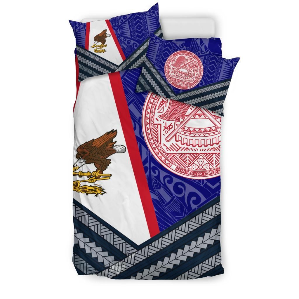 American Samoa Polynesian Bedding Set - American Samoa Flag And Seal