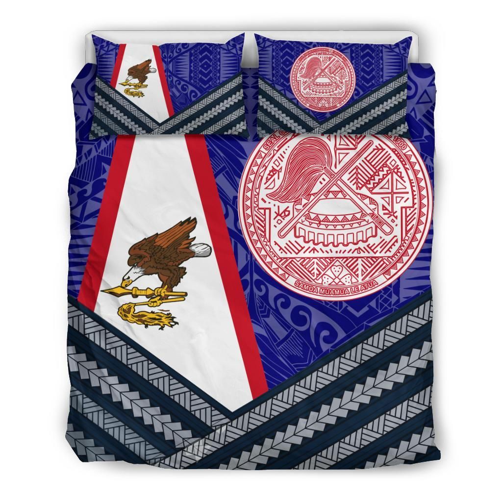 American Samoa Polynesian Bedding Set - American Samoa Flag And Seal