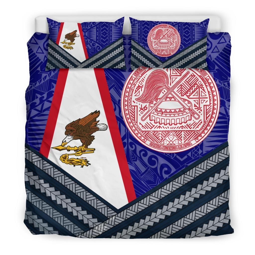 American Samoa Polynesian Bedding Set - American Samoa Flag And Seal