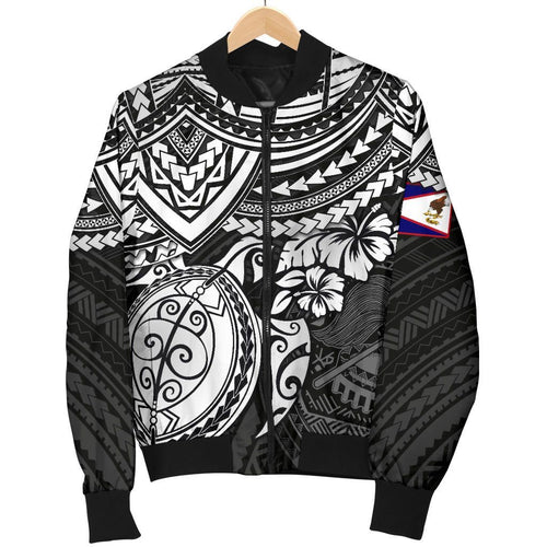 American Samoa Polynesian Bomber Jacket - Black Turtle