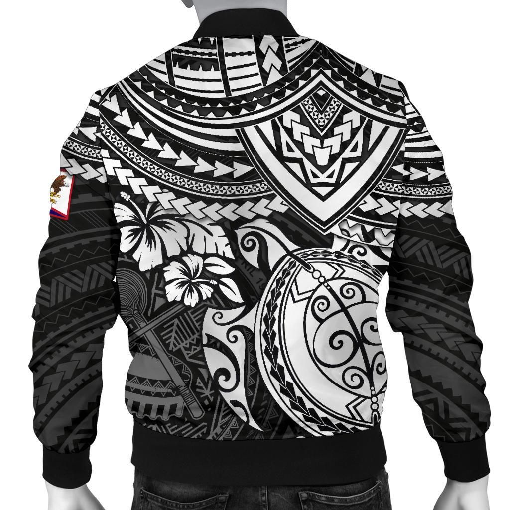 American Samoa Polynesian Bomber Jacket - Black Turtle