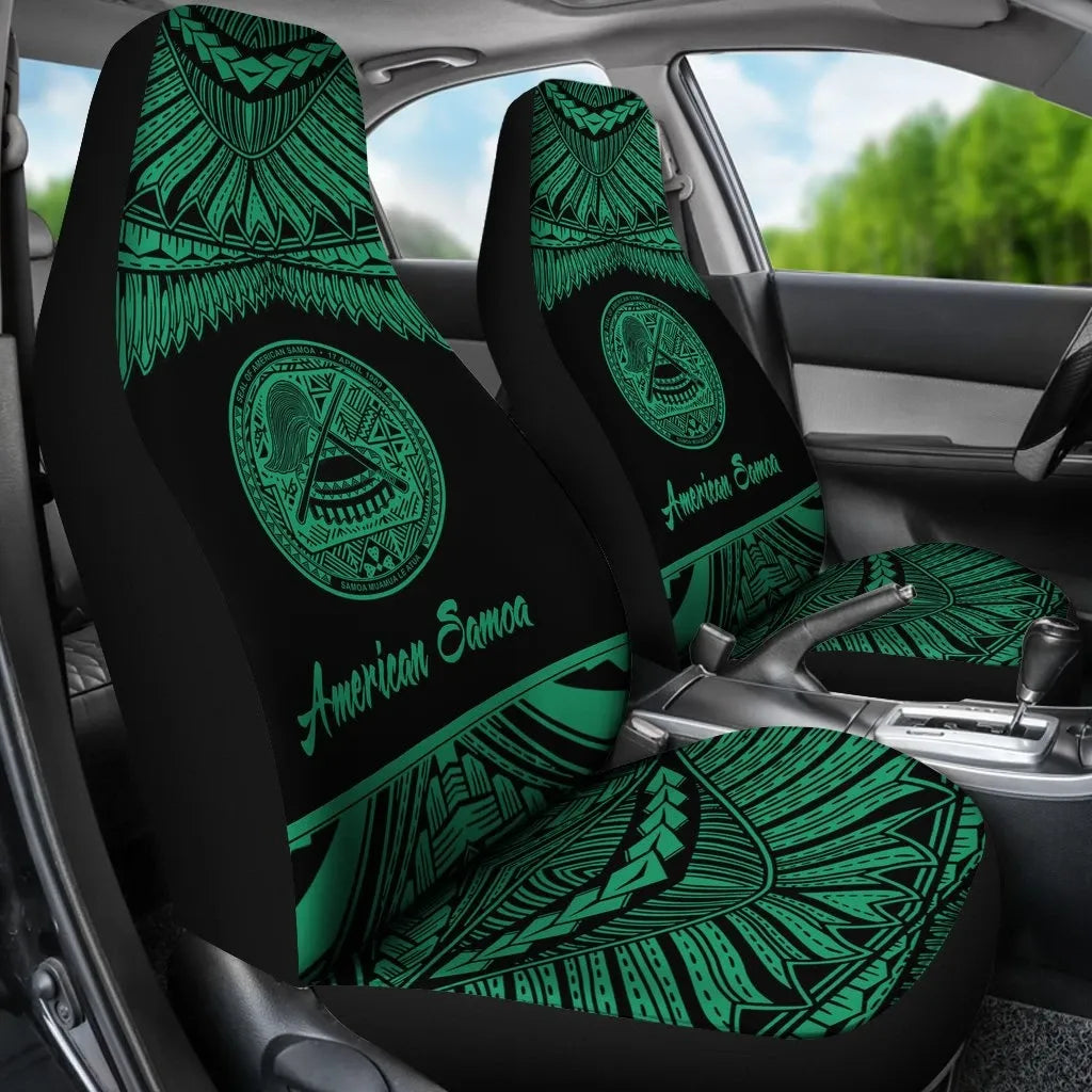 American Samoa Polynesian Car Seat Covers - Pride Green Version