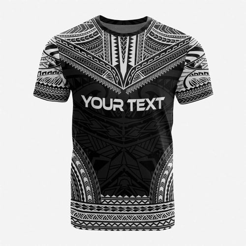 American Samoa Custom Personalised T-Shirt - American Samoa Seal Polynesian Chief Tattoo Black Version