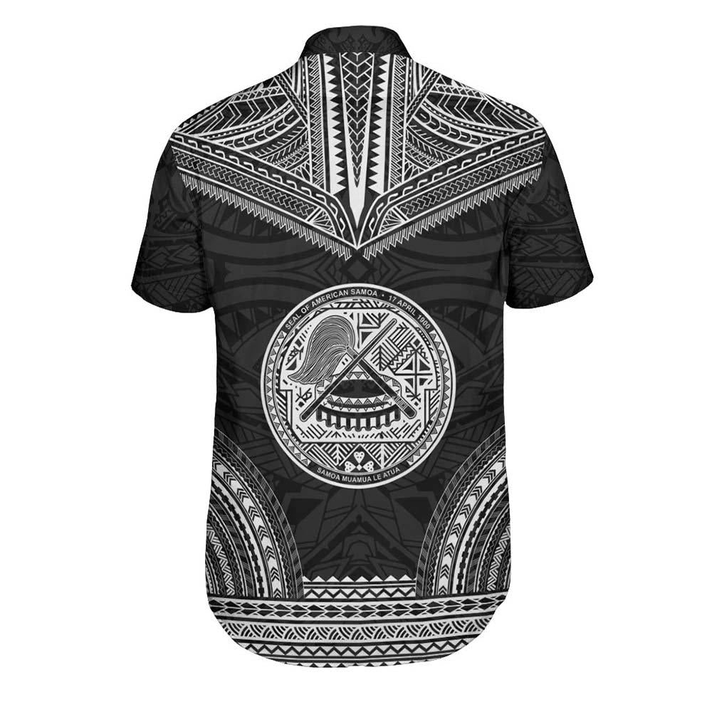 American Samoa Polynesian Chief Short Sleeve Shirt - Black Version