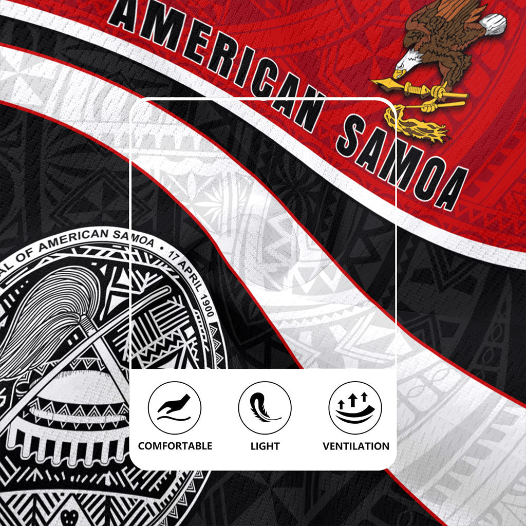 American Samoa Rugby Jersey Polynesian Curve Style