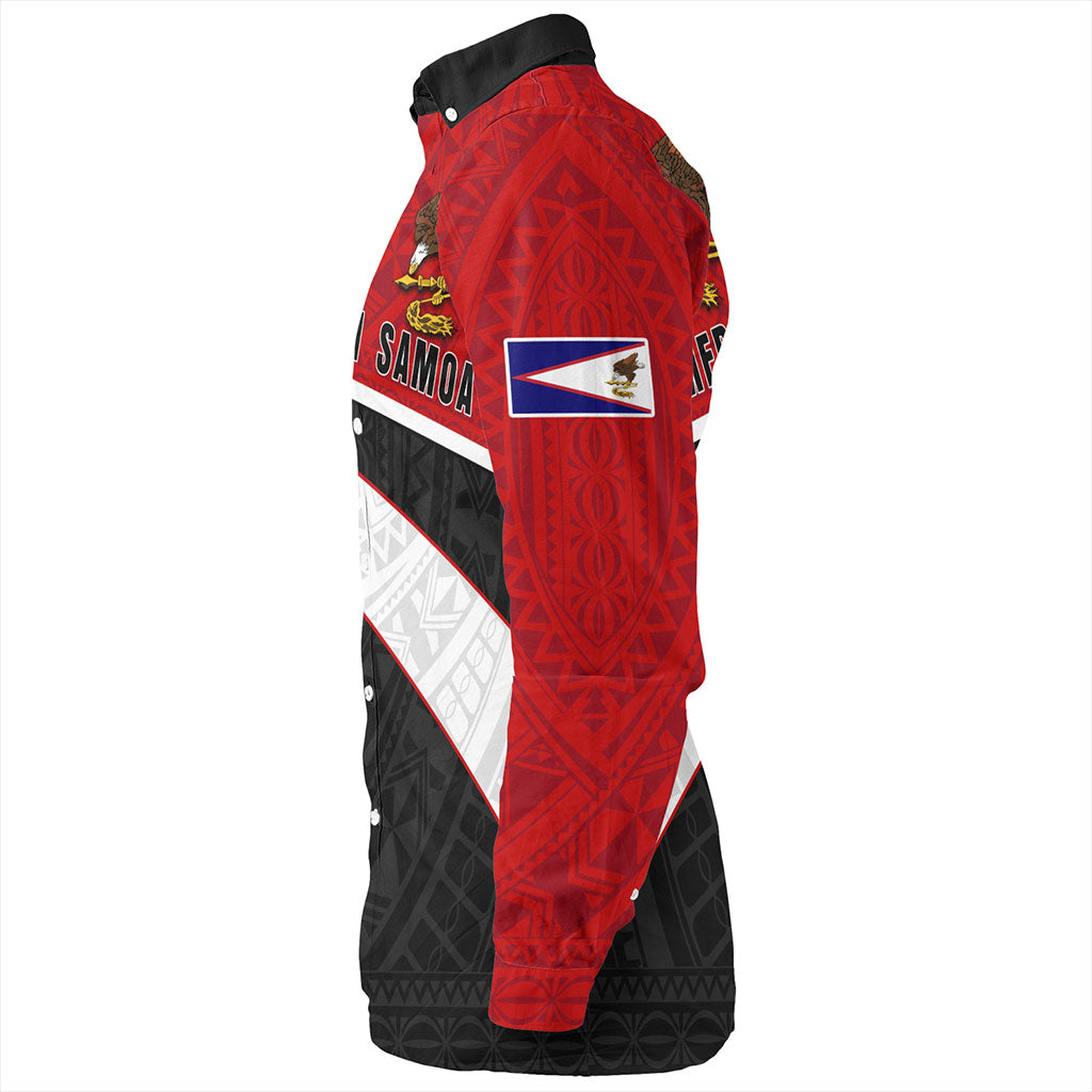 American Samoa Long Sleeve Shirt Polynesian Curve Style