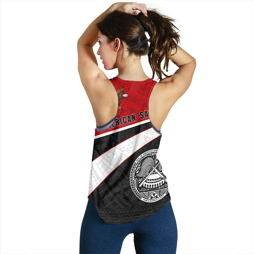 American Samoa Women Tank Polynesian Curve Style