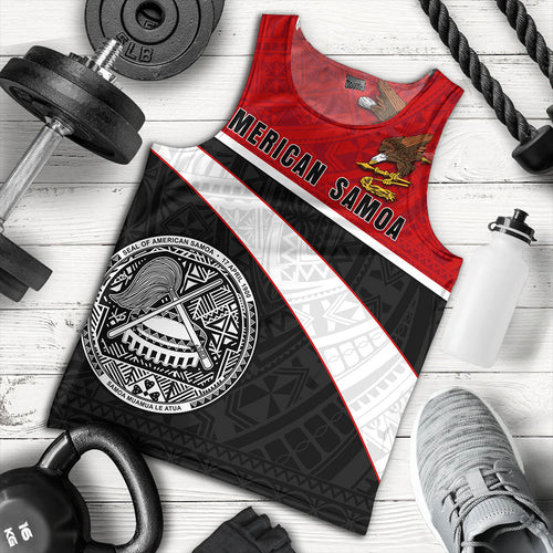 American Samoa Tank Top Polynesian Curve Style