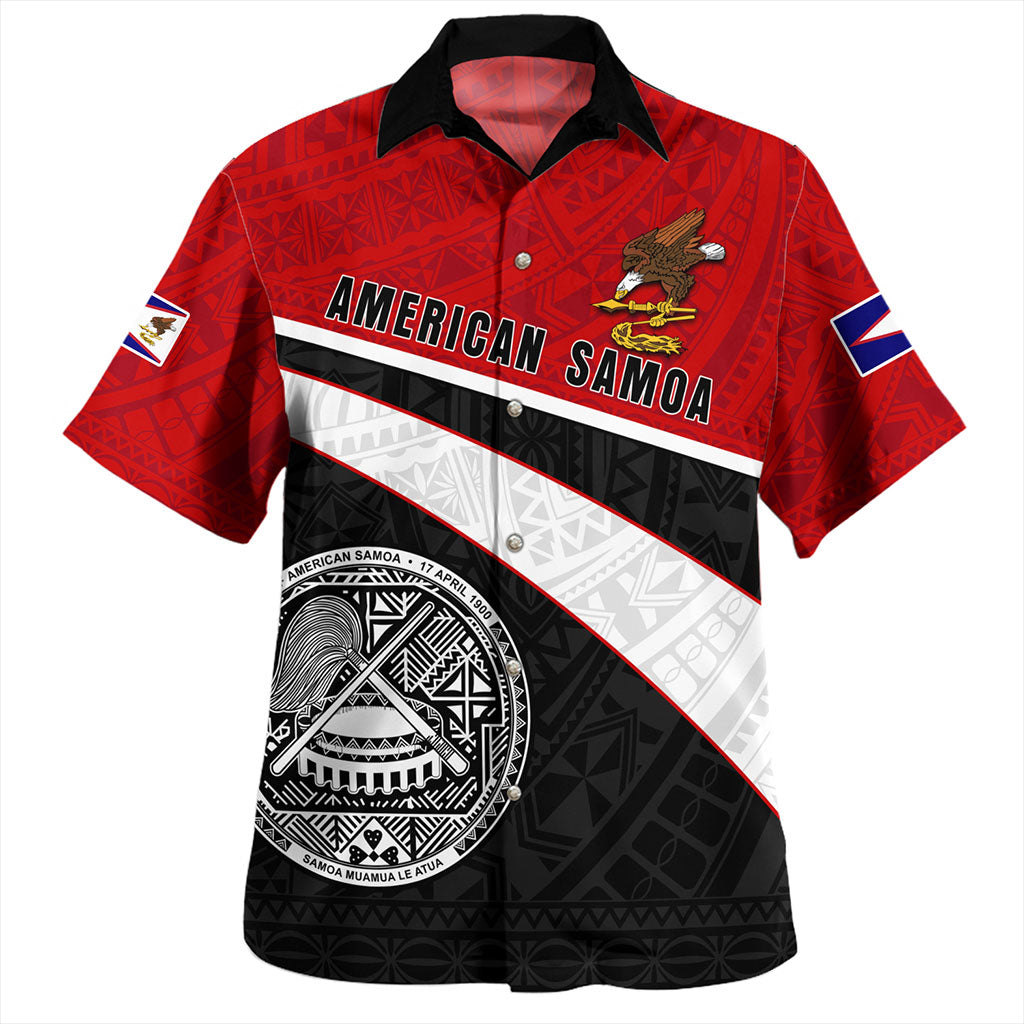 American Samoa Hawaiian Shirt Polynesian Curve Style