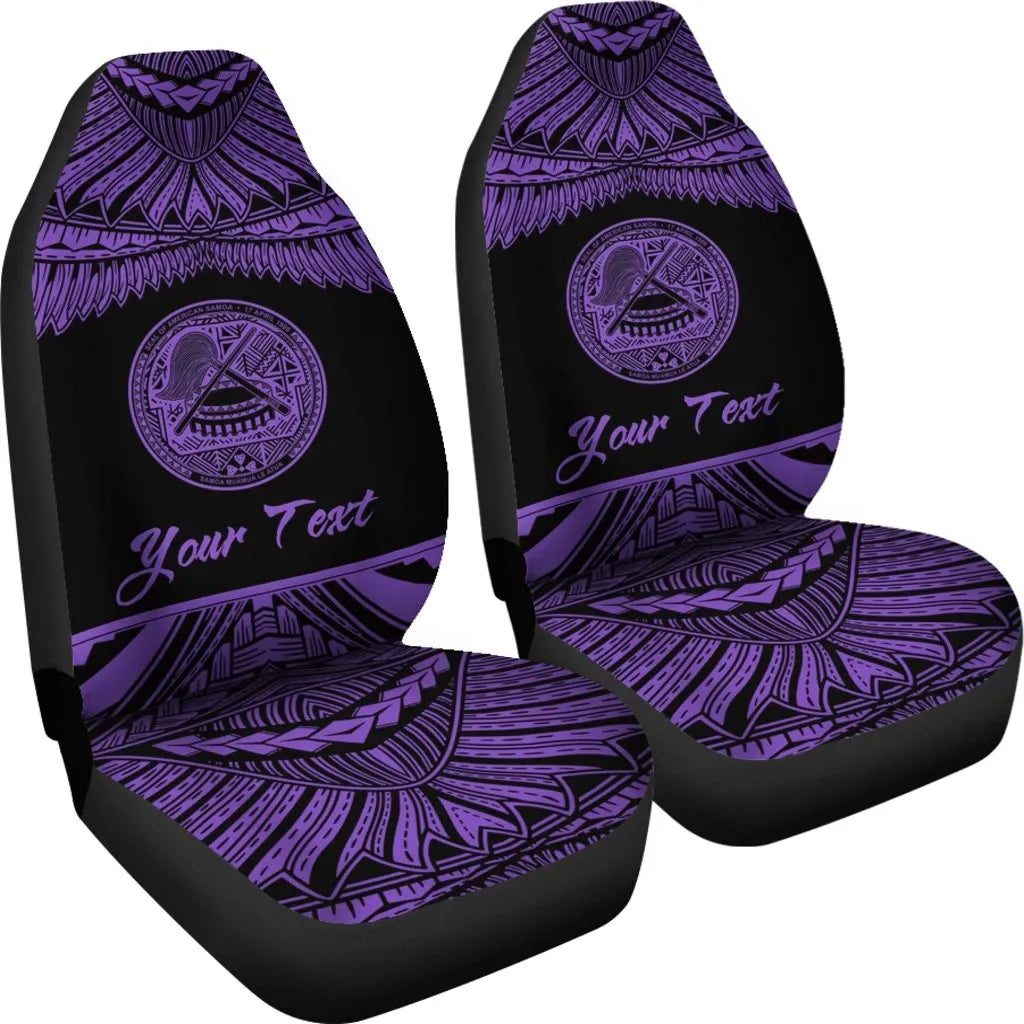 American Samoa Polynesian Custom Personalised Peisonalised Car Seat Covers - Pride Purple Version