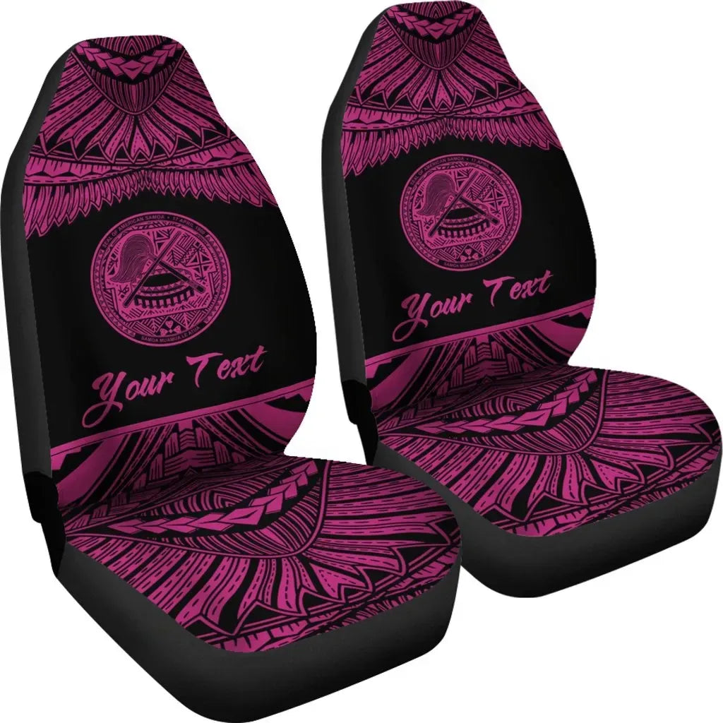 American Samoa Polynesian Custom Personalised Car Seat Covers - Pride Pink Version