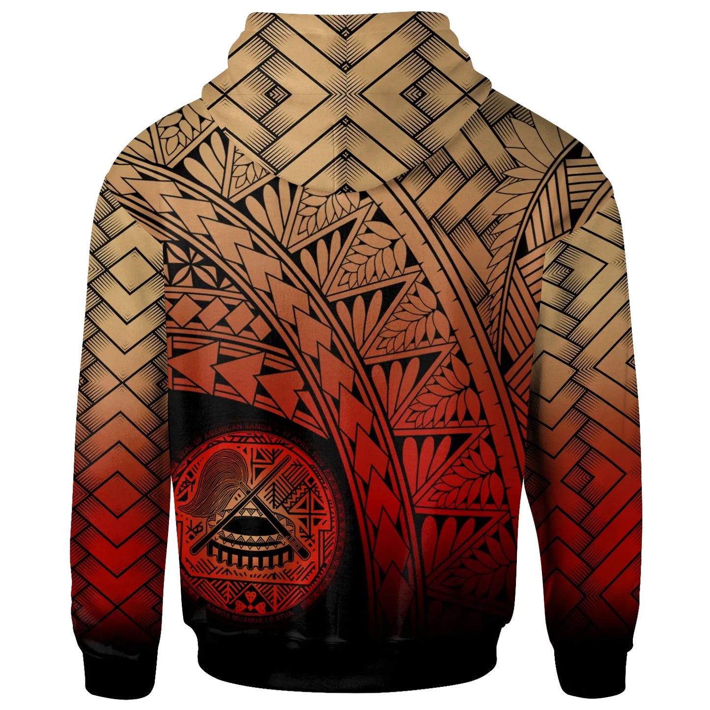 American Samoa Polynesian Custom Personalised Hoodie - Plumeria Tattoo Tribal