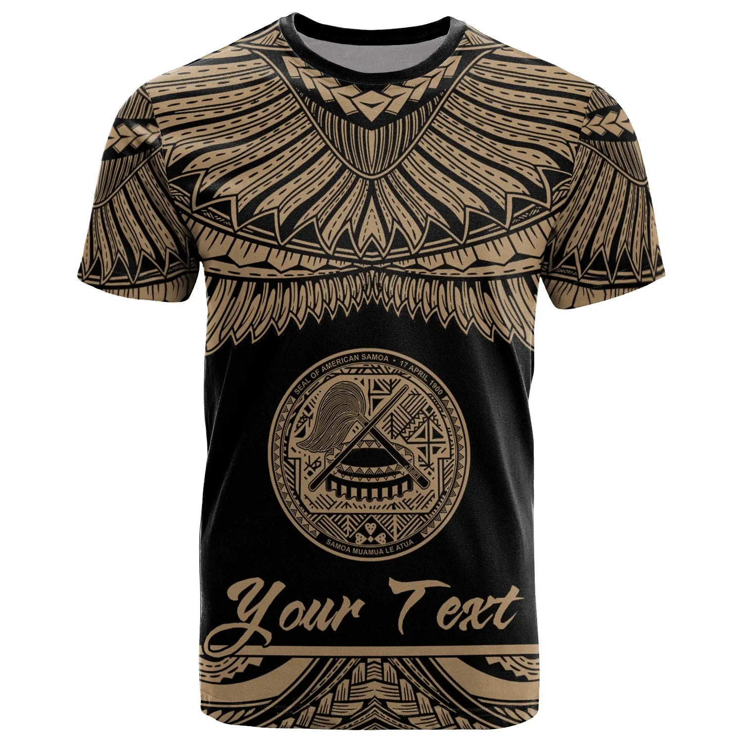 American Samoa Polynesian Custom Personalised T-Shirt - American Samoa Pride Gold Version
