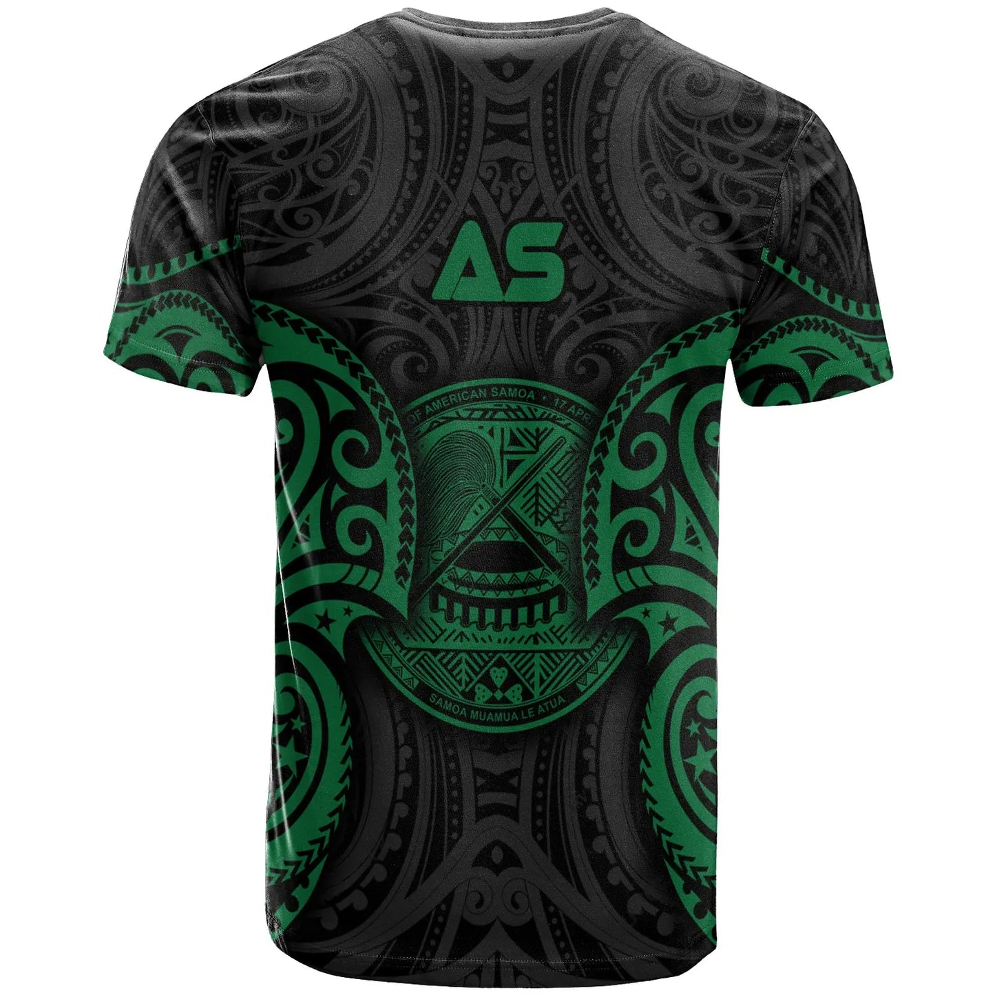 American Samoa Polynesian Custom Personalised T-Shirt - American Samoa Spirit Green