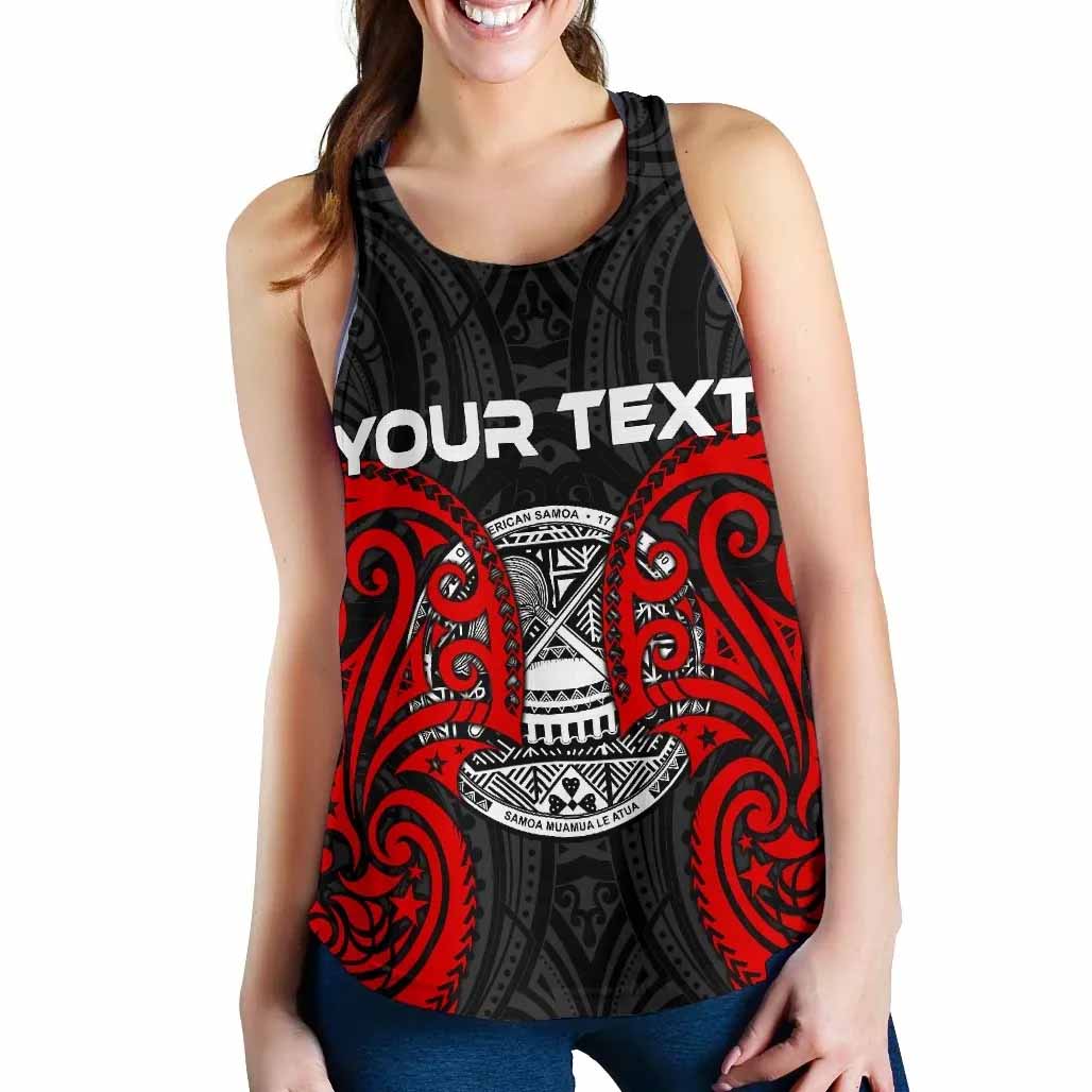 American Samoa Polynesian Custom Personalised Women Racerback Tank - American Samoan Spirit