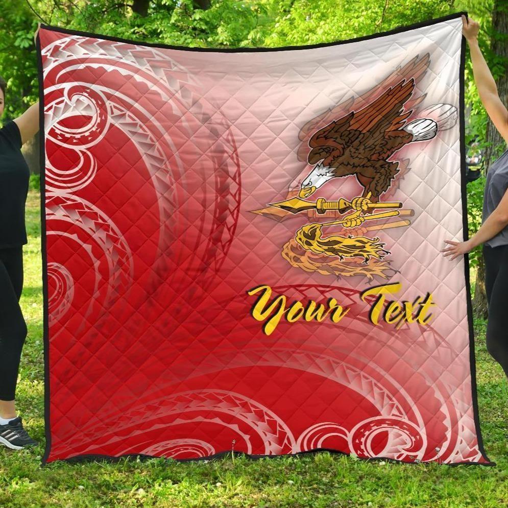 American Samoa Polynesian Custom Personalised Personalized Premium Quilt - Bald Eagle (Red)