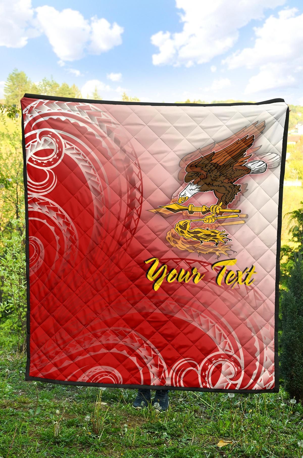 American Samoa Polynesian Custom Personalised Personalized Premium Quilt - Bald Eagle (Red)