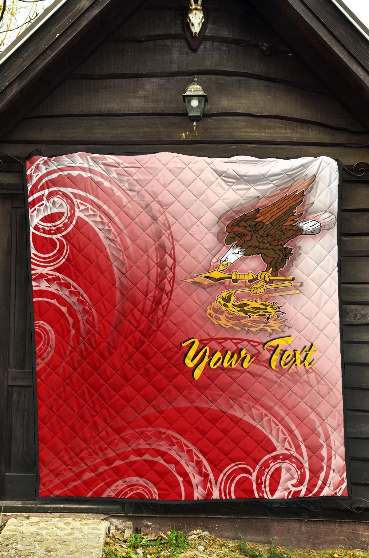 American Samoa Polynesian Custom Personalised Personalized Premium Quilt - Bald Eagle (Red)