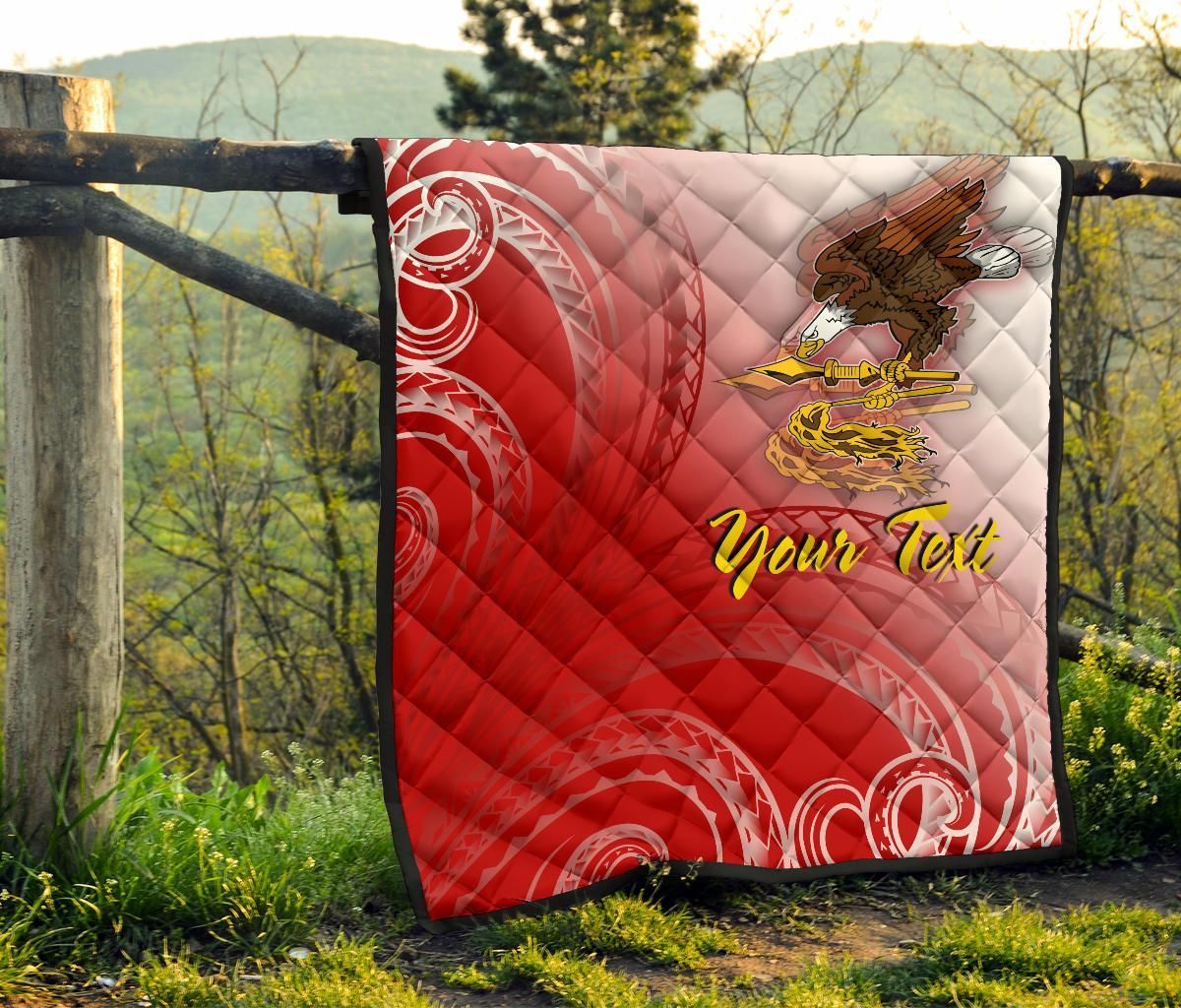 American Samoa Polynesian Custom Personalised Personalized Premium Quilt - Bald Eagle (Red)