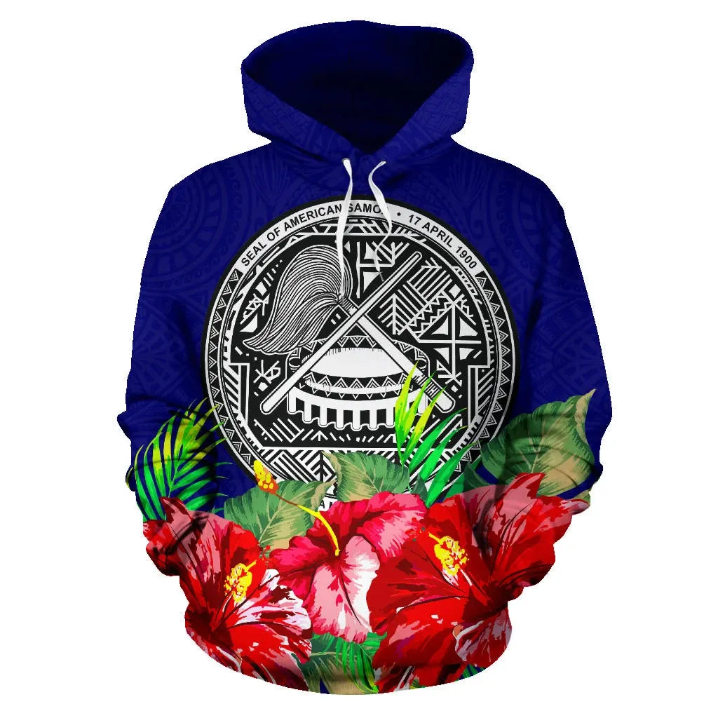American Samoa Polynesian Hoodie Flag Hibiscus