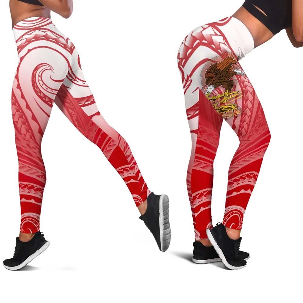 American Samoa Polynesian Legging - Bald Eagle (Red)