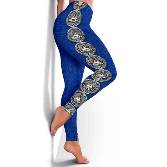 American Samoa Polynesian Legging - Coat Of Arm Linked Style