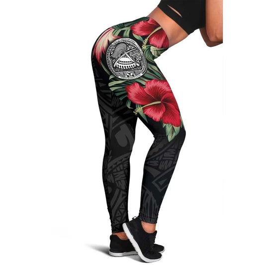 American Samoa Polynesian Legging - Hibiscus Coat of Arms