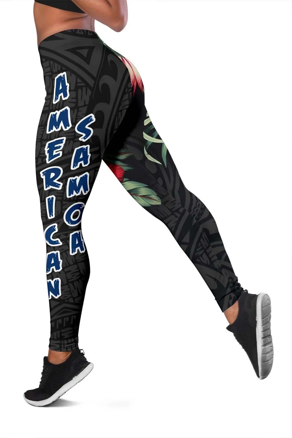 American Samoa Polynesian Legging - Hibiscus Coat of Arms