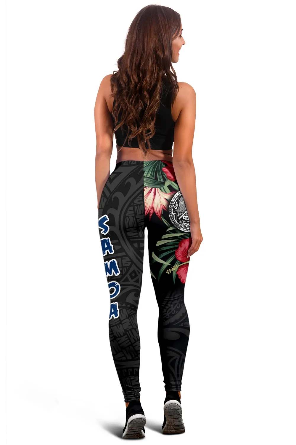 American Samoa Polynesian Legging - Hibiscus Coat of Arms