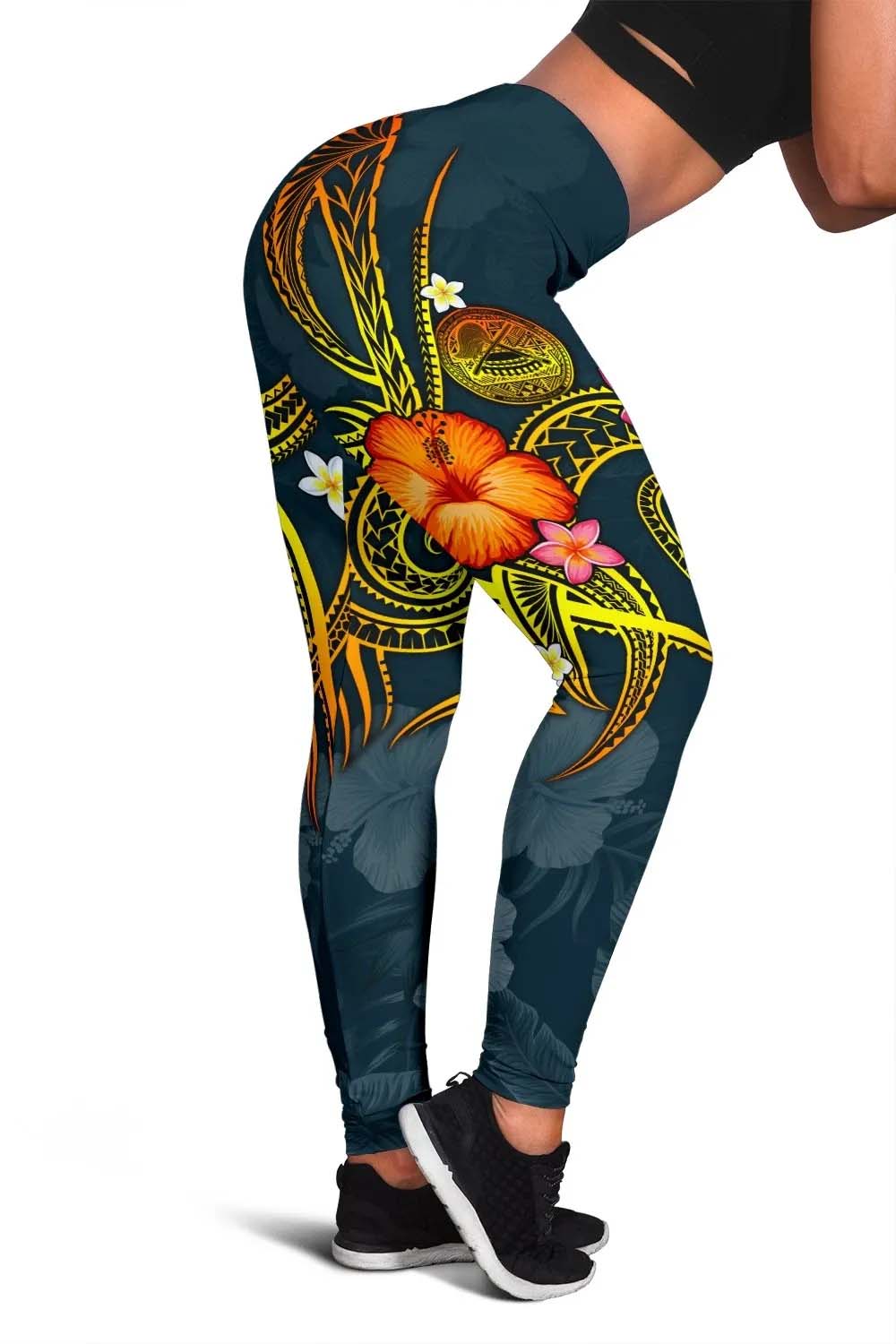 American Samoa Polynesian Legging - Legend of American Samoa (Blue)