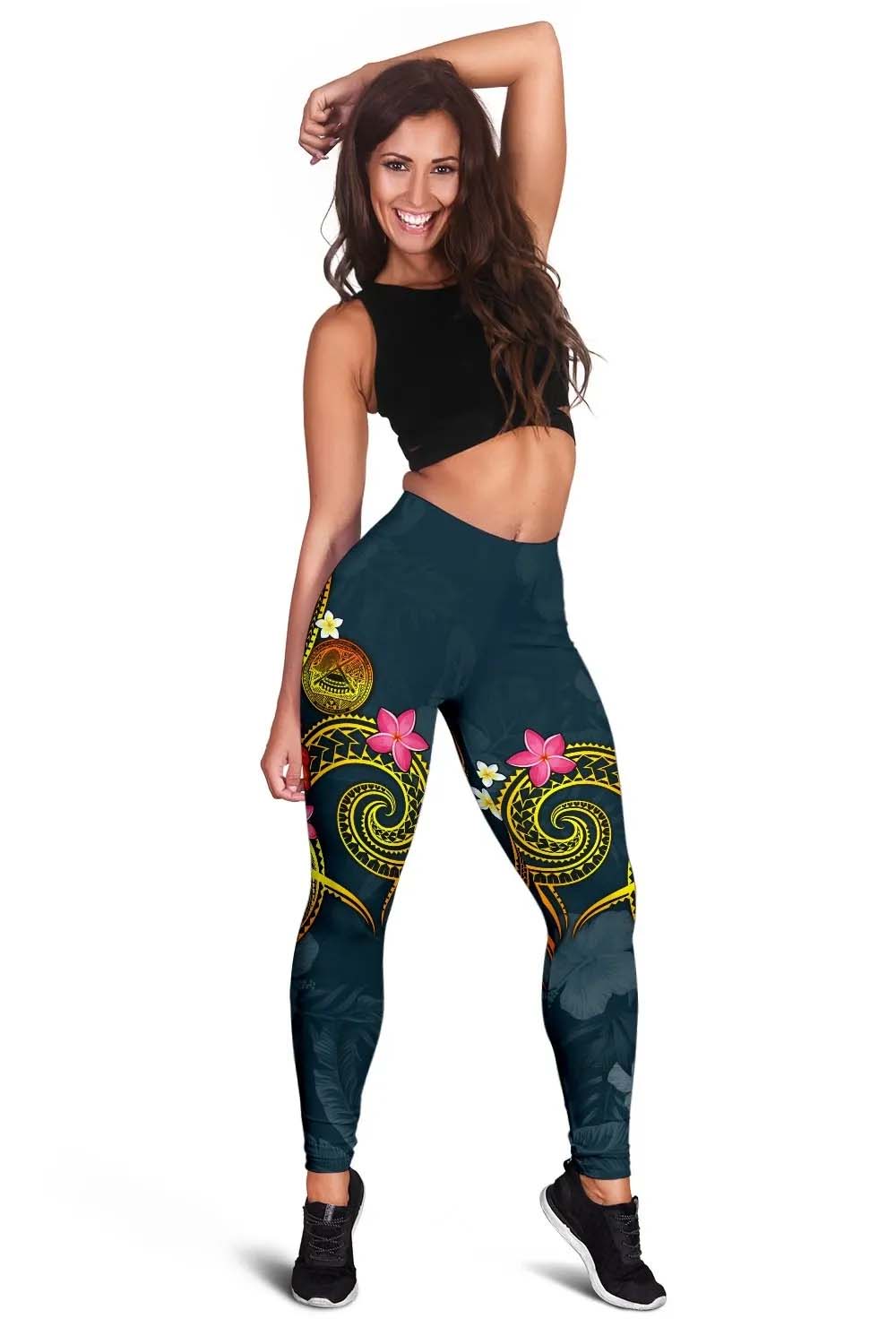 American Samoa Polynesian Legging - Legend of American Samoa (Blue)