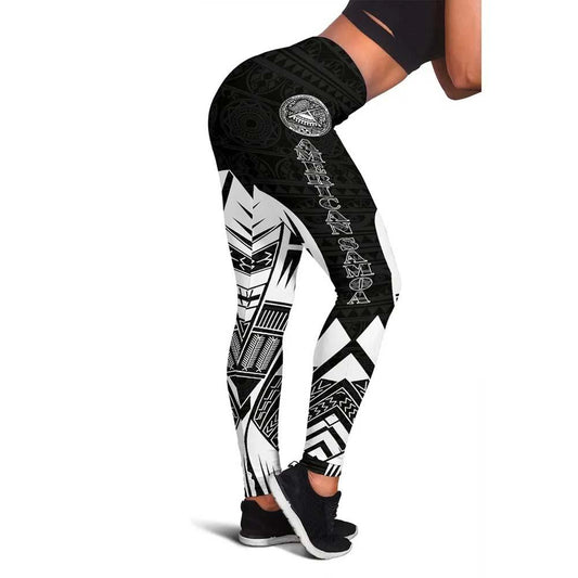 American Samoa Polynesian Legging - Polynesian Tattoo Black Version