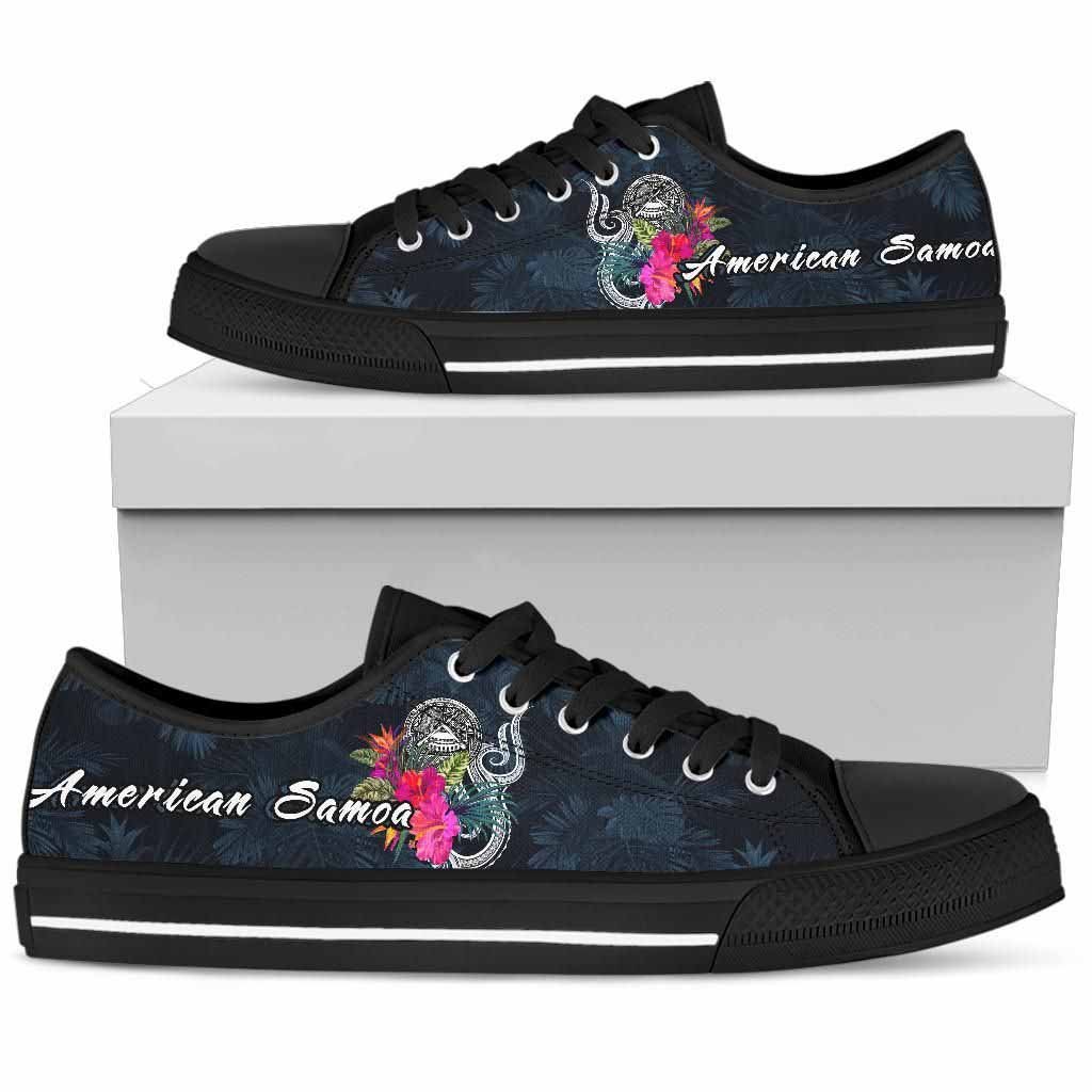 American Samoa Polynesian Low Top Shoes - Tropical Flower