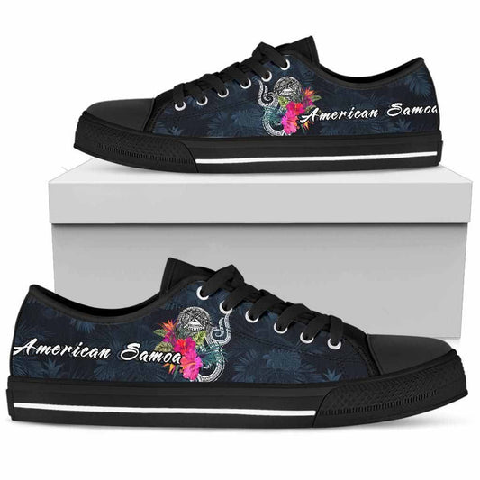 American Samoa Polynesian Low Top Shoes - Tropical Flower