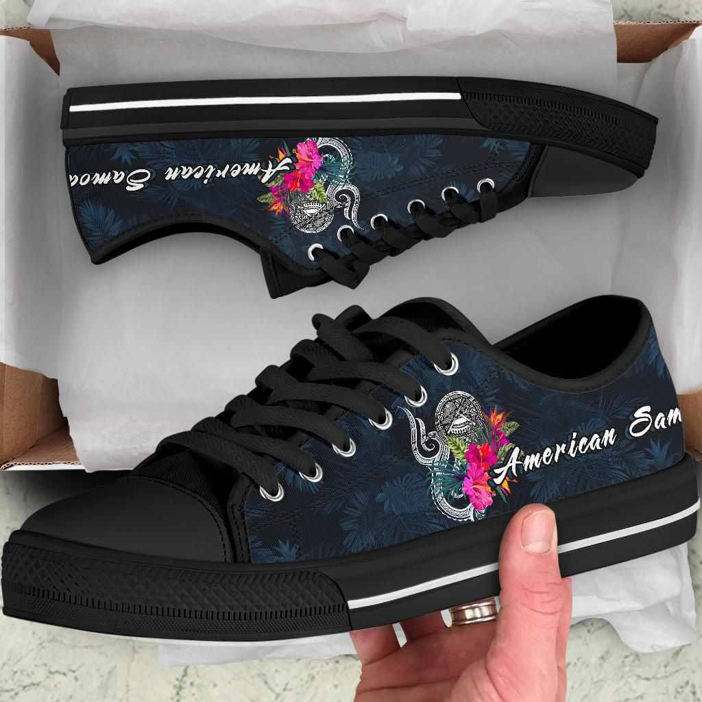 American Samoa Polynesian Low Top Shoes - Tropical Flower