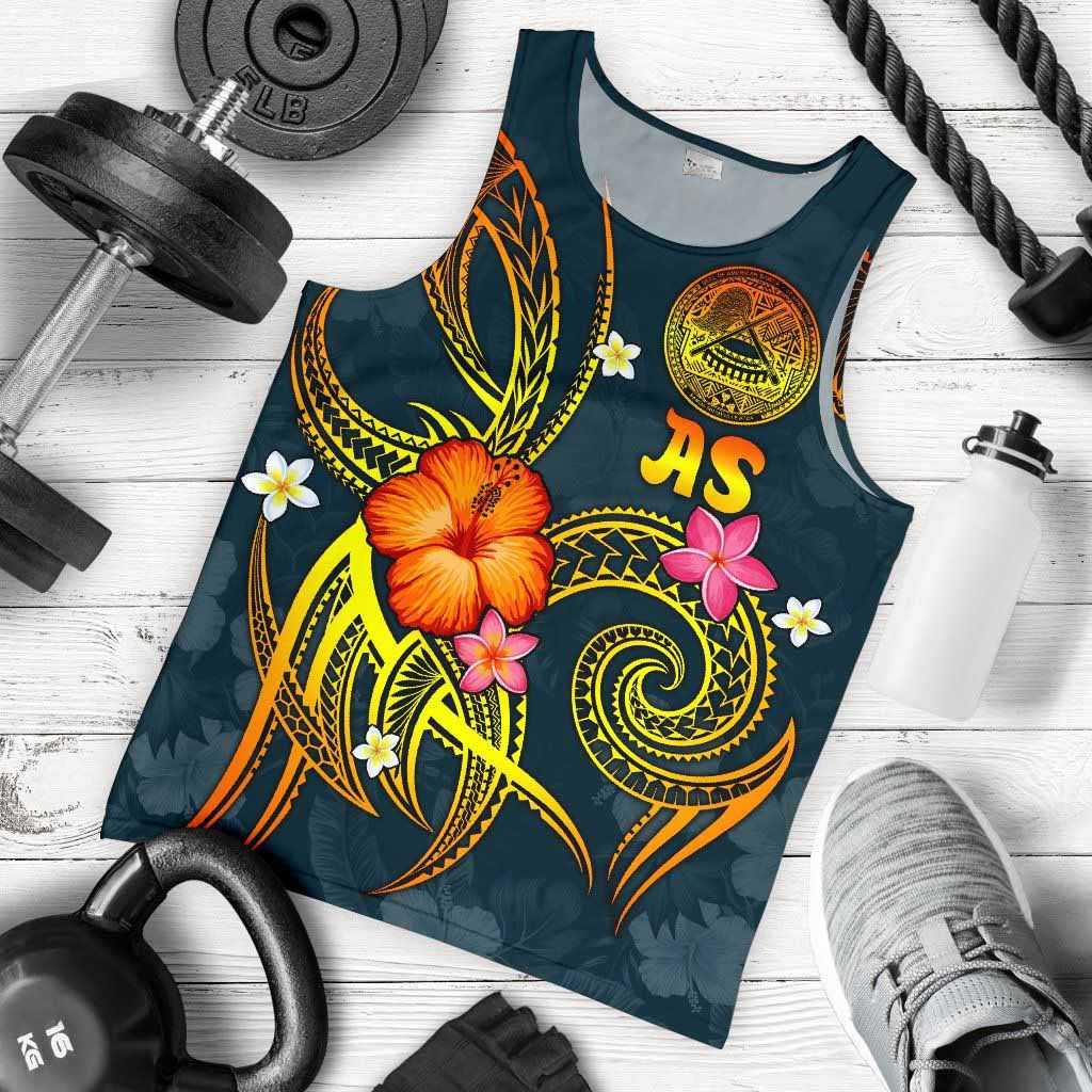 American Samoa Polynesian Men Tank Top - Legend of American Samoa (Blue)