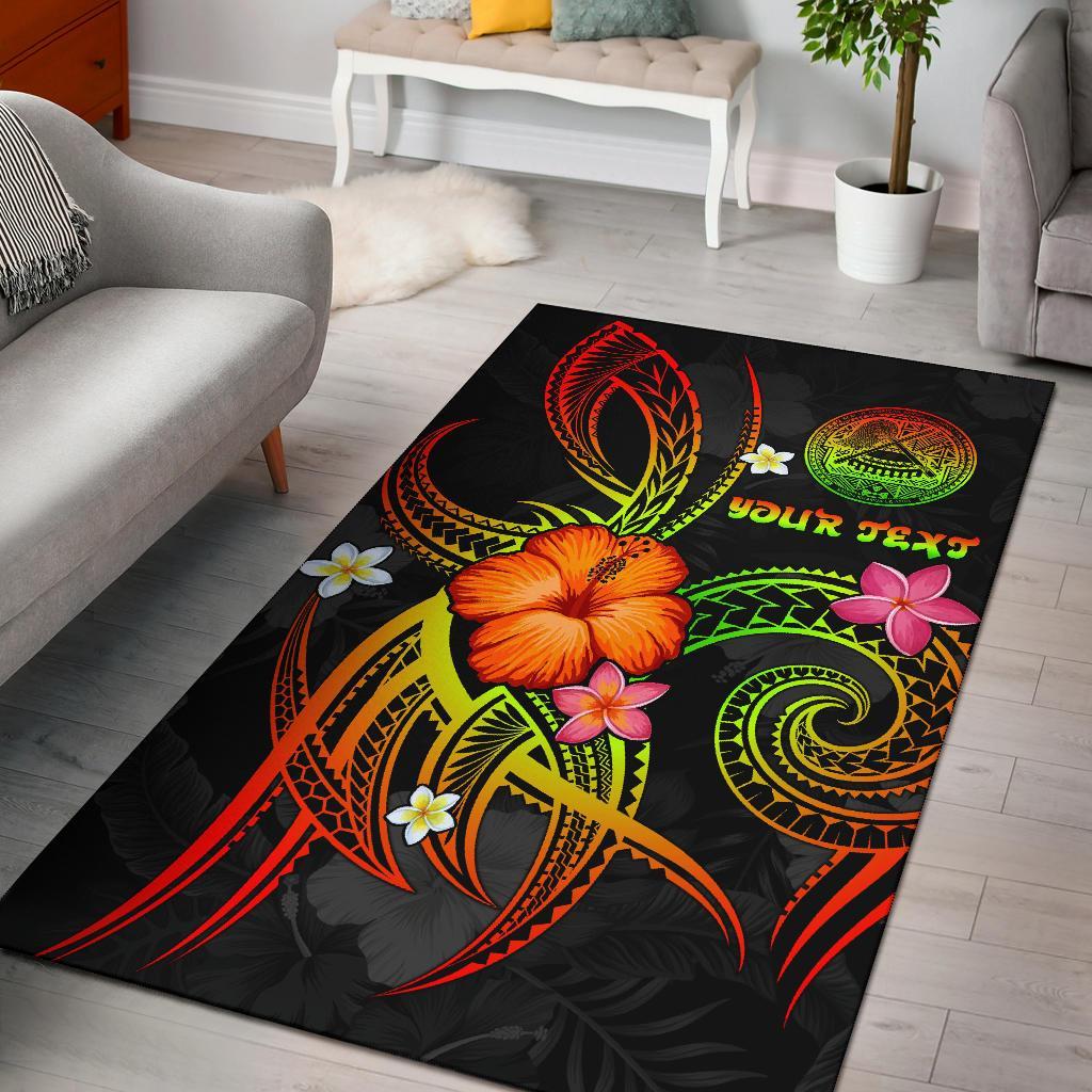 American Samoa Polynesian Personalised Area Rug - Legend of American Samoa (Reggae)