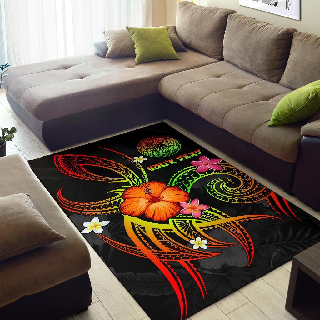 American Samoa Polynesian Personalised Area Rug - Legend of American Samoa (Reggae)