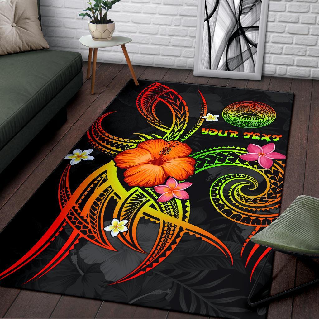 American Samoa Polynesian Personalised Area Rug - Legend of American Samoa (Reggae)