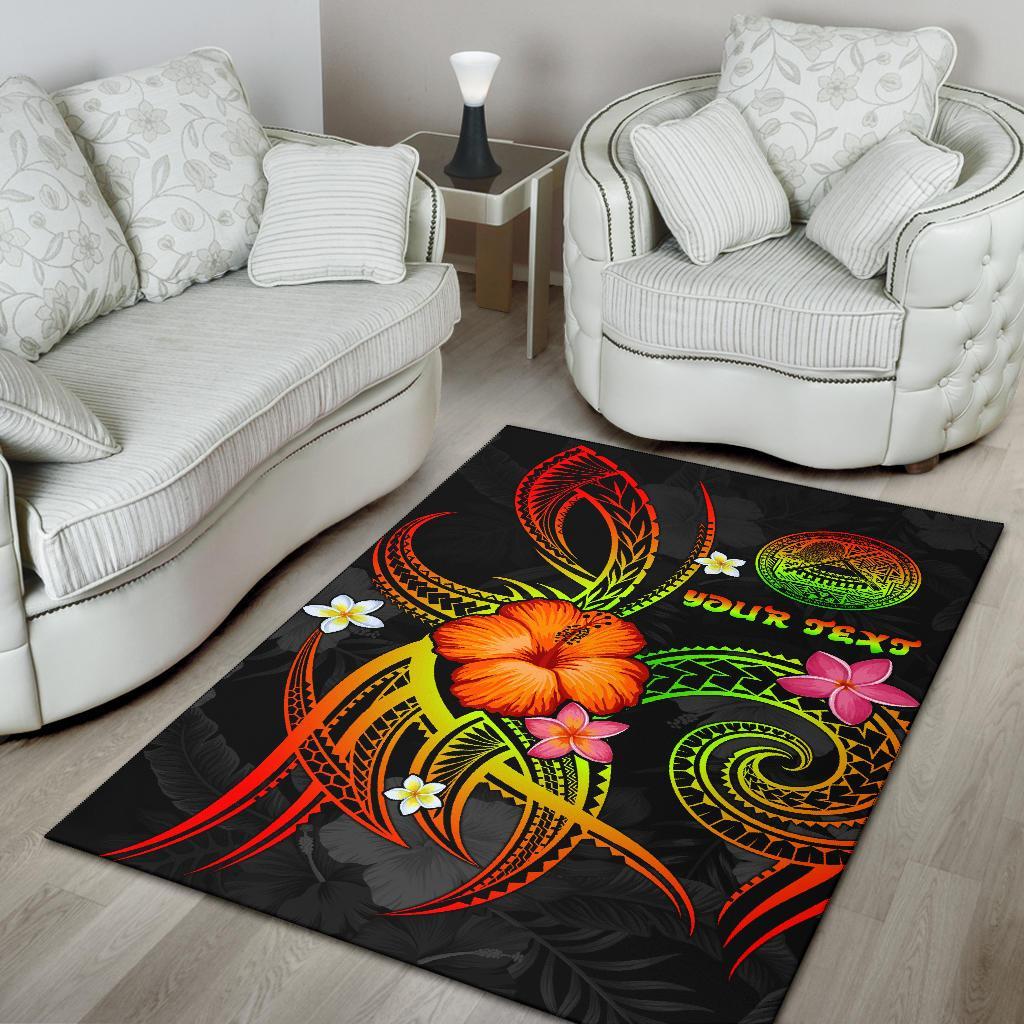 American Samoa Polynesian Personalised Area Rug - Legend of American Samoa (Reggae)